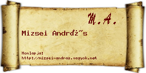 Mizsei András névjegykártya