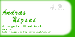 andras mizsei business card