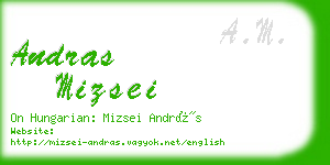 andras mizsei business card